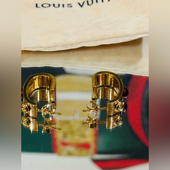 💎LOUIS VUITTON Chain Pierce Earrings Full Inclusion - Picture 12 of 17